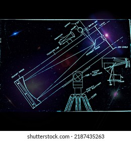 Reflector Telescope D1000 Scheme And Sketch