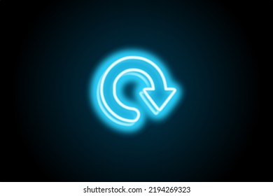 Refresh Reload Button Glowing Neon Sign Icon