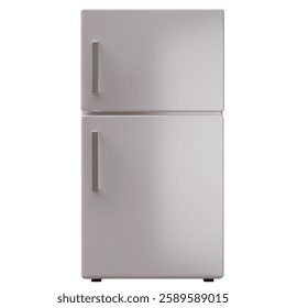 Refrigerator isolated on white, two doors fridge kitchen appliance, 3d render