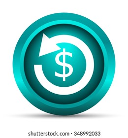 Refund icon. Internet button on white background.