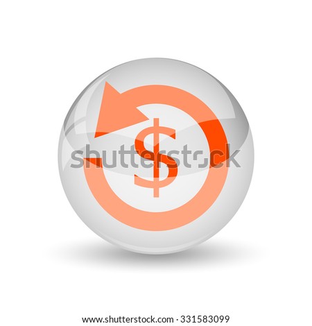 Refund icon. Internet button on white background.