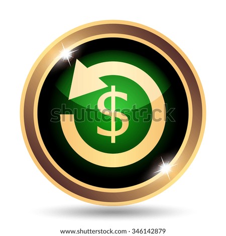 Refund icon. Internet button on white background.