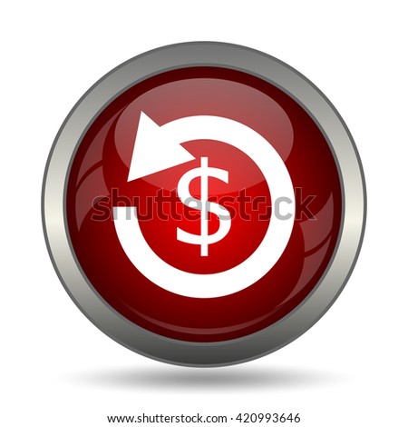 Refund icon. Internet button on white background.
