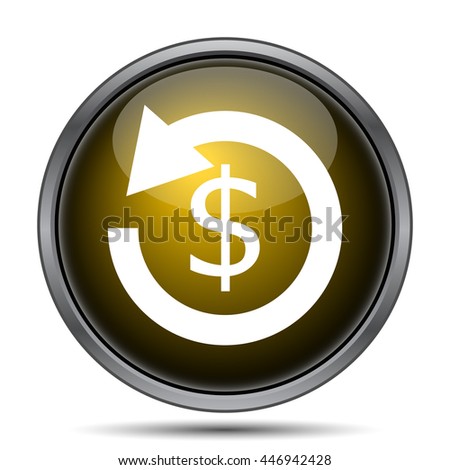 Refund icon. Internet button on white background.