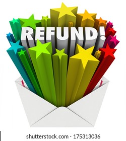 Refund Word Open Envelope Tax Return Money Back