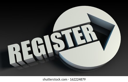 Register Concept With an Arrow Going Upwards 3D