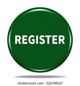Register icon. Internet button .3d illustration.