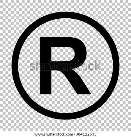 Registered Trademark sign. Flat style icon on transparent background
