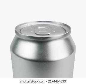 A Regular Brushed Aluminum Beverage Can On An Isolated White Studio Background - 3D Render