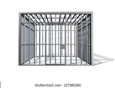A regular cube shaped holding cell on an isolated background