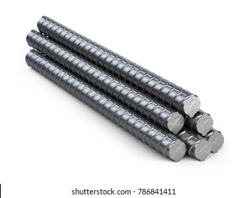 Reinforcements steel bars. Building armature. 3d illustration isolated on white background
