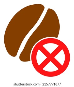 Reject Coffee Bean Raster Illustration. Flat Illustration Iconic Design Of Reject Coffee Bean, Isolated On A White Background.