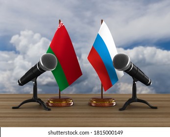 Relationship Between Belarus And Russia. 3D Illustration