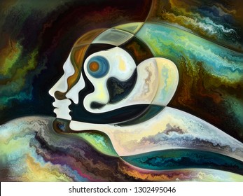 Relationships in Texture series. Background composition of  people faces,  colors, organic textures, flowing curves on the subject of inner world, love, relationships, soul and Nature
