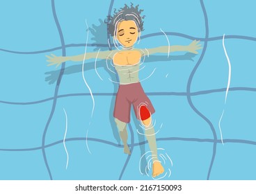 Relax time floating in the pool