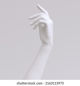 Relaxed Female Hand Abstract Gesture Sculpture, 3d Rendering Beautiful Mannequin Arm Art Creative Pose