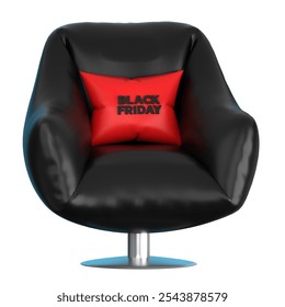 Relaxing Chair Black Friday 3D Icon, perfect for promoting comfort-related product discounts - Powered by Shutterstock