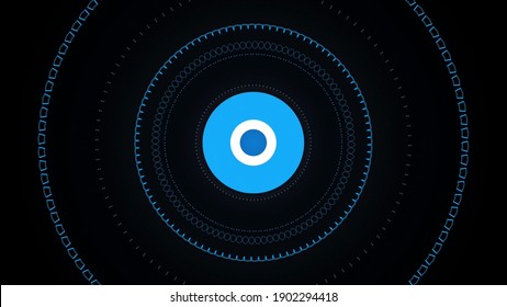 Relaxing Colorful Abstract Pattern With Pulsating Circles Or Radio Waves. Animation. Circular Signals Spreading One By One Isolated On Black Background, Seamless Loop. 