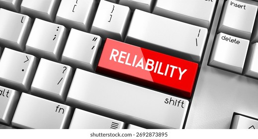 Reliability - computer keyboard - 3D illustration