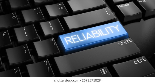 Reliability - computer keyboard - 3D illustration