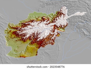 Relief Map Afghanistan 3d Rendering Elements Stock Illustration ...