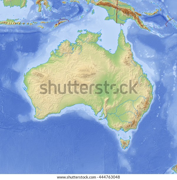 Relief Map Australia 3dillustration Stock Illustration 444763048 ...