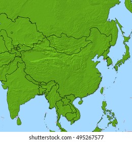 Relief Map China 3drendering Stock Illustration 495267577 | Shutterstock