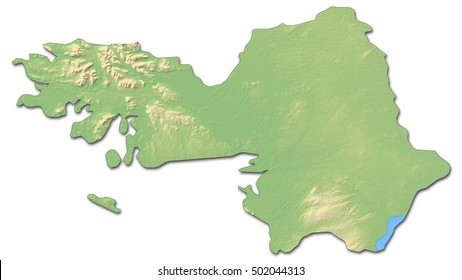 Relief Map - Galway (Ireland) - 3D-Rendering