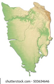 Relief Map - Istria (Croatia) - 3D-Rendering