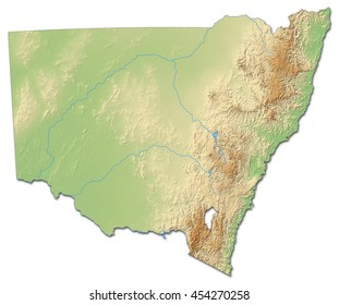 Relief map - New South Wales (Australia) - 3D-Rendering