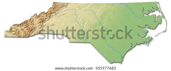 Relief Map North Carolina United States Stock Illustration 501977683 ...