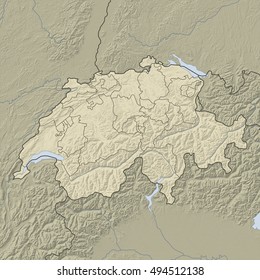 Relief Map Swizerland 3drendering Stock Illustration 494512138 ...