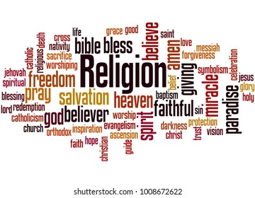 Religion Word Cloud Concept On White Stock Illustration 1008672622 ...