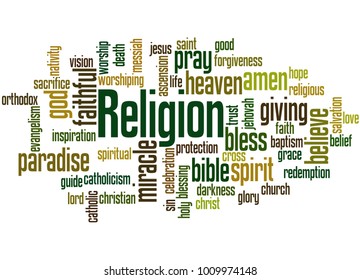 Religion Word Cloud Concept On White Stock Illustration 1009974148 ...