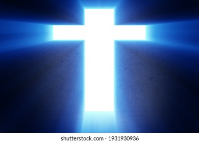 Religious concept with cross against sky