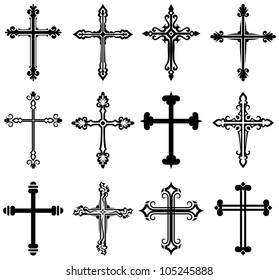 Religious Cross Design Collection Stock Vector (Royalty Free) 103475489 ...