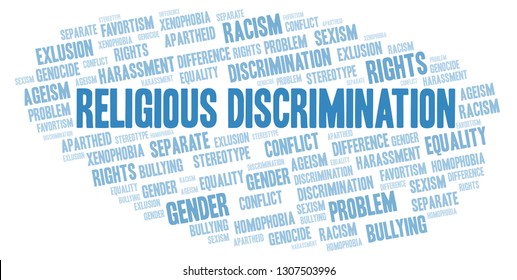 Religious Discrimination - Type Of Discrimination - Word Cloud.