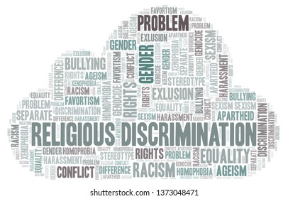 Religious Discrimination - Type Of Discrimination - Word Cloud.