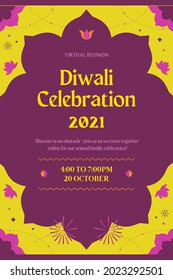 Religious Event Of India. Dewali Function Invitation. Religious Event Poster Design.