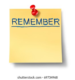 Remember Reminder Office Note Isolated