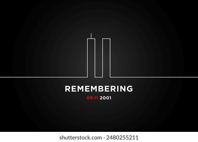 Remembering 9 11, Patriot day . Illustration of the Twin towers representing the number eleven. September 11. We will never forget the terrorist attacks of september 11, 2001 - Powered by Shutterstock