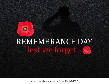 The remembrance poppy - poppy appeal. Poppy flower on black textured background. Remembrance Day, Memorial Day, Anzac Day in New Zealand, Australia, Canada and Great Britain - Powered by Shutterstock