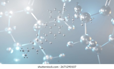 remibrutinib molecular structure, 3d model molecule, small molecule drug structural chemical formula view from a microscope