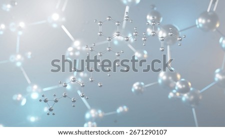 remibrutinib molecular structure, 3d model molecule, small molecule drug structural chemical formula view from a microscope