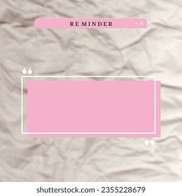 Reminder box with paperlike backround