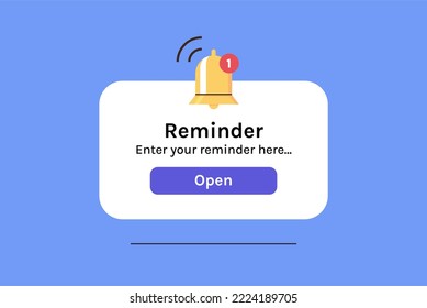 Reminder, notification page with floating elements and business planning, events, timetable flat illustration. - Powered by Shutterstock