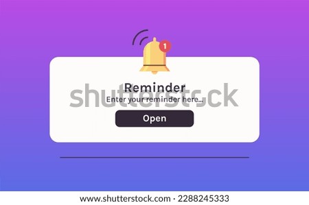 Reminder, notification page with floating elements and business planning, events, timetable flat illustration.	
