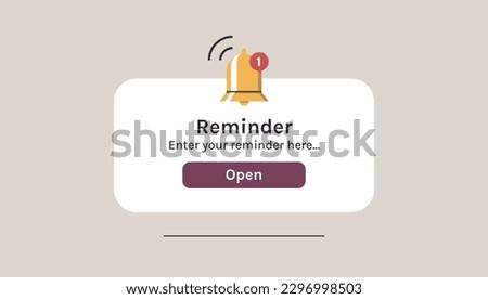 Reminder, notification page with floating elements and business planning, events, timetable flat illustration.