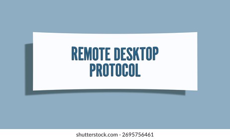 Remote Desktop Protocol. A card isolated on blue background.