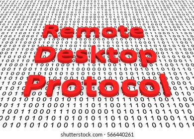 Remote Desktop Protocol In The Form Of Binary Code, 3D Illustration